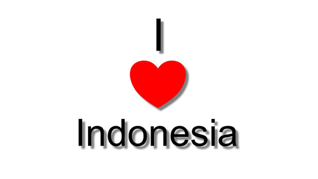 i love indonesia red heart
