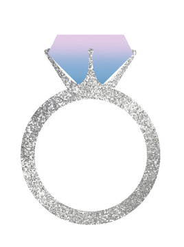 イラスト素材　宝石　ジュエリー　指輪　プラチナ
