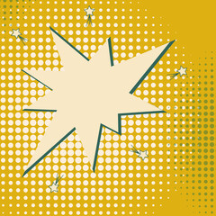 Blank speech bubbles on halftone dots background in pop art retro style. Trending modern colors of 2021. Vector graphics.