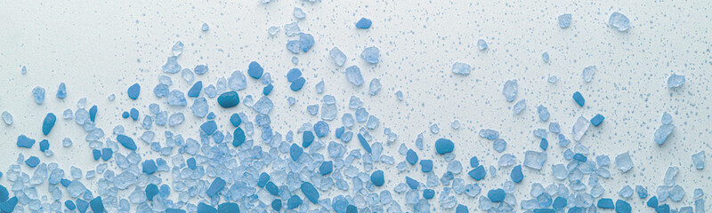 turquoise and blue salt crystals depicting the spray of the sea and waves