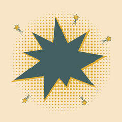 Blank speech bubbles on halftone dots background in pop art retro style. Trending modern colors of 2021. 