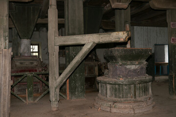 Non-working mechanisms of an old abandoned mill of the 19th century