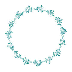 Natural vector frame. Contour linear branch template