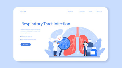 Professional infectionist web banner or landing page. Infection disease