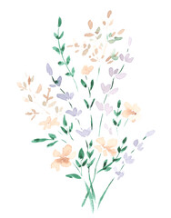 bouquet of watercolor flowers sketch two