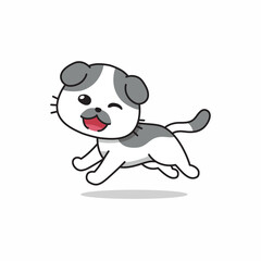Vector cartoon character cute cat running for design.