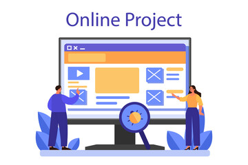 Business project delivery online service or platform. Project development