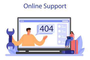 Website technical support online service or platform. Web page