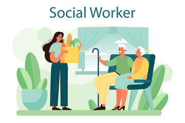 Social worker. Charity volunteer community support and take care of people