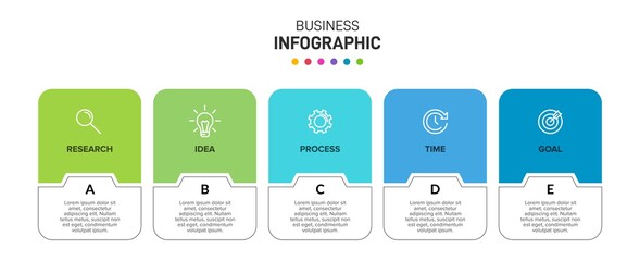 Infographic design with icons and 5 options or steps. Thin line vector. Infographics business concept. Can be used for info graphics, flow charts, presentations, web sites, banners, printed materials.