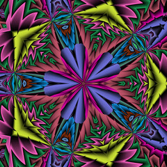 3d effect - abstract colorful pentagonal pattern