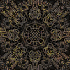 3d effect - abstract octagonal fractal pattern 