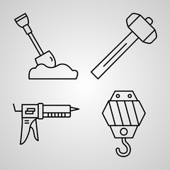 Collection of Construction Symbols in Outline Style
