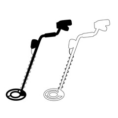 metal detector icon on white background. treasure hunt sign. metal detector treasure symbol. flat style.