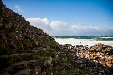 Fototapeta na wymiar Spring landscape in Giant s Causeway, northern Ireland