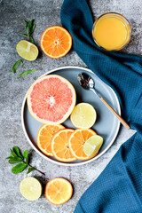 Citrus food on a plate