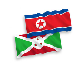 Flags of North Korea and Burundi on a white background