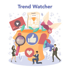 Trend watcher concept. Specialist in tracking the emergence