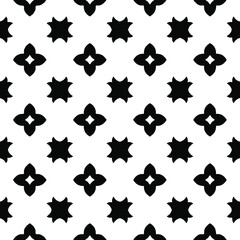 Geometric vector pattern with Black and white colors. Seamless abstract ornament for wallpapers and backgrounds.