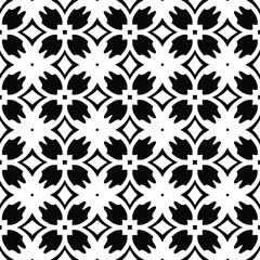 Geometric vector pattern with Black and white colors. Seamless abstract ornament for wallpapers and backgrounds.