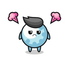 annoyed expression of the cute golf cartoon character