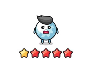 the illustration of customer bad rating, golf cute character with 1 star