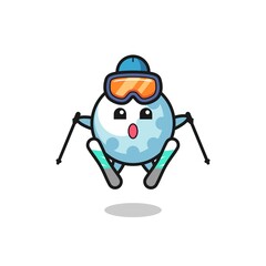 golf mascot character as a ski player