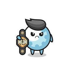 golf mascot character as a MMA fighter with the champion belt