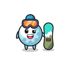 Illustration of golf character with snowboarding style