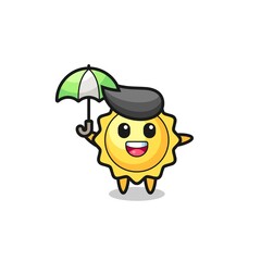 cute sun illustration holding an umbrella