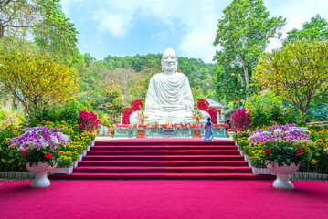 Architecture presbytery Phat Quang pagoda moring sunshine. This is a place spirituality prays for people to lead a peaceful life in Vung Tau, Vietnam