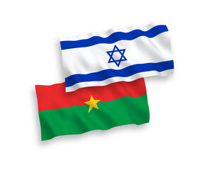 Flags of Burkina Faso and Israel on a white background