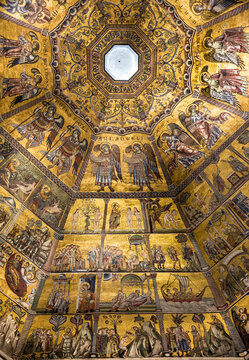 Ceiling painting of the Baptistery of San Giovanni. Florence