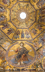 Fototapeta na wymiar Ceiling painting of the Baptistery of San Giovanni. Florence