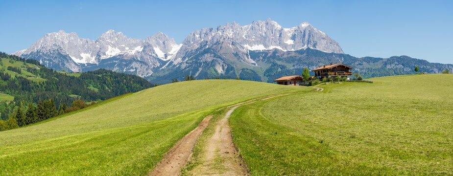 Wilder Kaiser vom Rettenberg in Reith bei Kitzb&uuml;hel Panorama