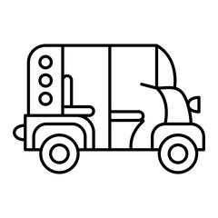 Vector Rikshaw Outline Icon Design