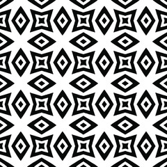 Geometric vector pattern with Black and white colors. Seamless abstract ornament for wallpapers and backgrounds.