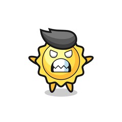 wrathful expression of the sun mascot character