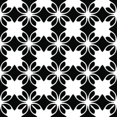 Geometric vector pattern with Black and white colors. Seamless abstract ornament for wallpapers and backgrounds.