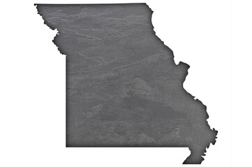 Karte von Missouri auf dunklem Schiefer