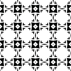 Geometric vector pattern with Black and white colors. Seamless abstract ornament for wallpapers and backgrounds.