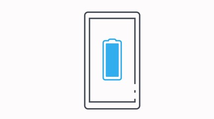 Full Battery Mobile Icon. Vector flat isolated illustration of a Smartphone Device with a Full Battery Icon.