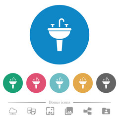 Sink flat round icons