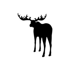 vector illustration of a moose silhouette isolated on white background