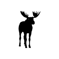 vector illustration of a moose silhouette isolated on white background