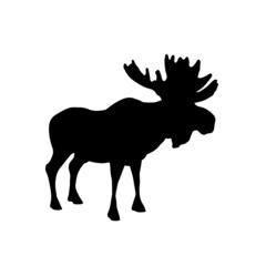 vector illustration of a moose silhouette isolated on white background