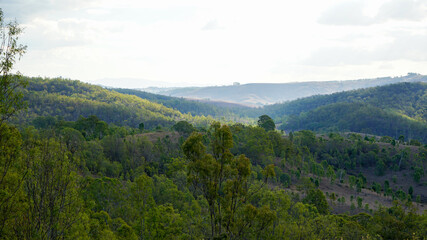 Fototapeta na wymiar Landscape view from the top of a hill, Kooralbyn