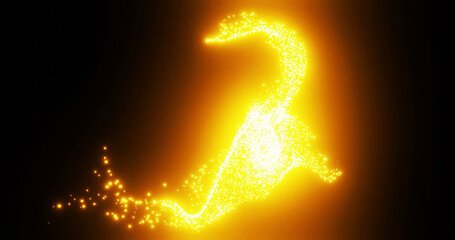 Obraz premium Particle Effect background. Gold effect picture.