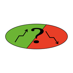 Icon on white backdrop. Wall background. Marketing mock up. Business graph.