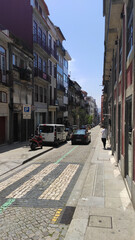 Naklejka premium Porto, Portugal - May 30, 2021: Historical architecture of Rua do Almada street in Porto city, Portugal.